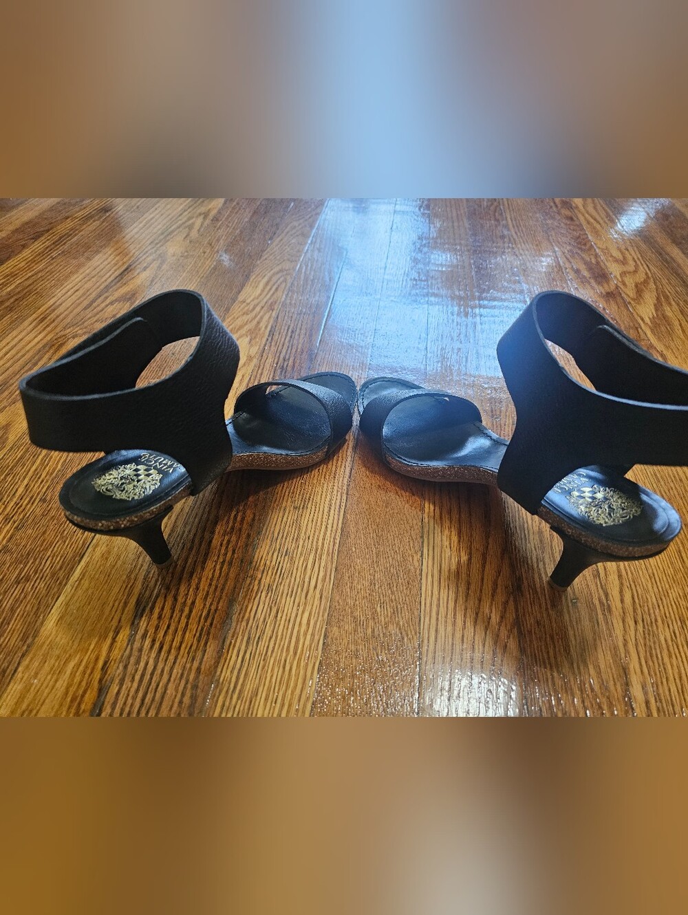 Vince Camuto, Never Worn, Like New, Classic Black Ankle-Strap Women's Heels - Picture 5 of 9